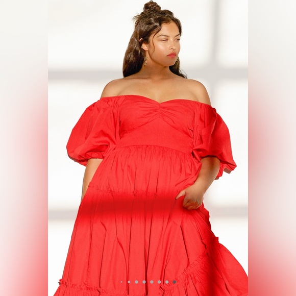 RARE EUC Anthropologie Atsu Off-The-Shoulder Poplin Midi Dress // Size 18W - Picture 5 of 9